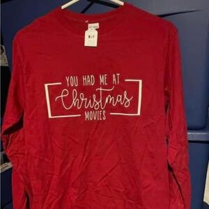 Red Christmas Movies Long Sleeve Shirt